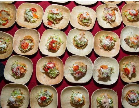 10cm Palm Leaf Square Small Plates