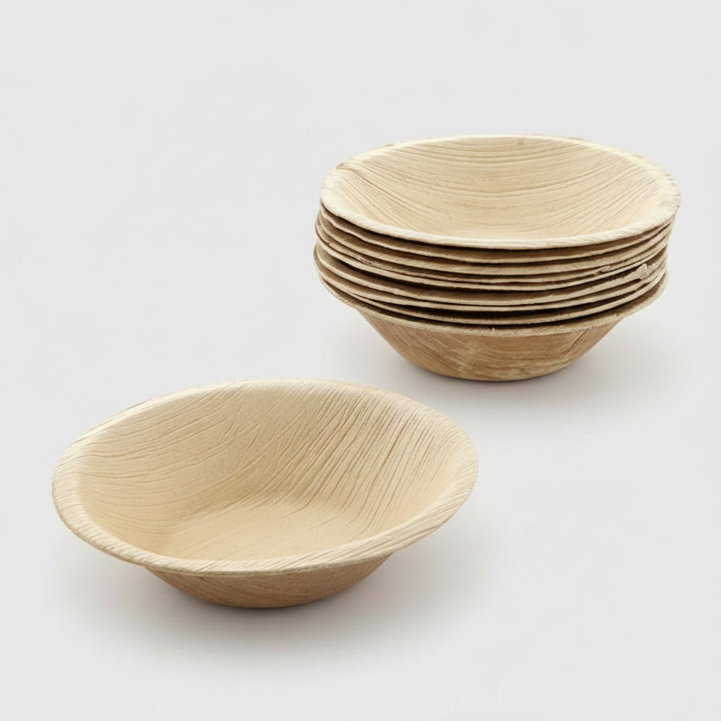 11.5cm Palm Leaf Round Dip Bowls