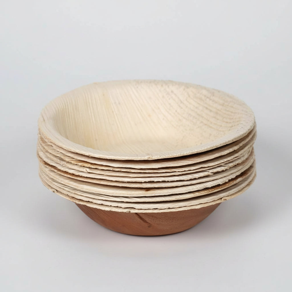 13cm Palm Leaf Round Dip Bowls