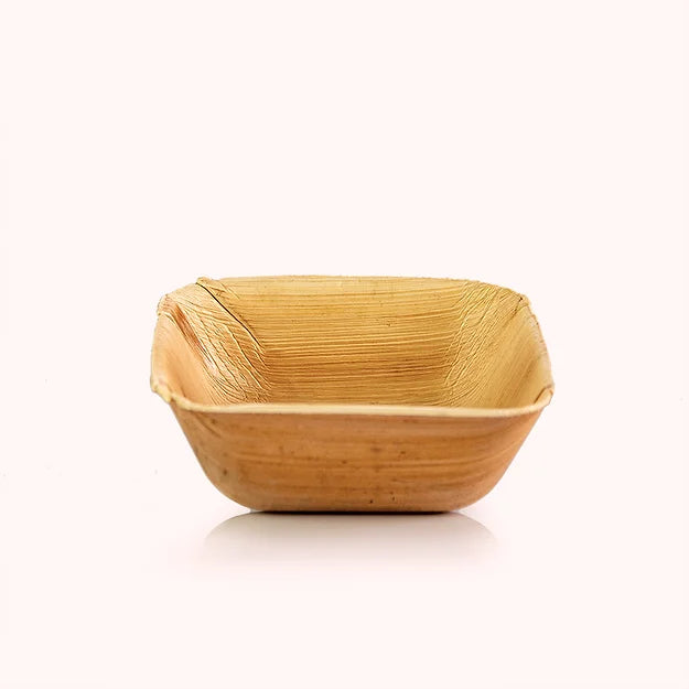 14cm Palm Leaf Square Bowls
