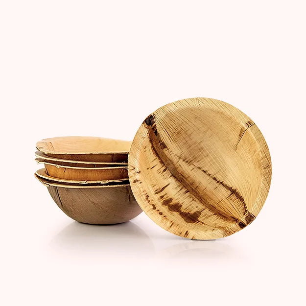 15cm Palm Leaf Round Deep Bowls