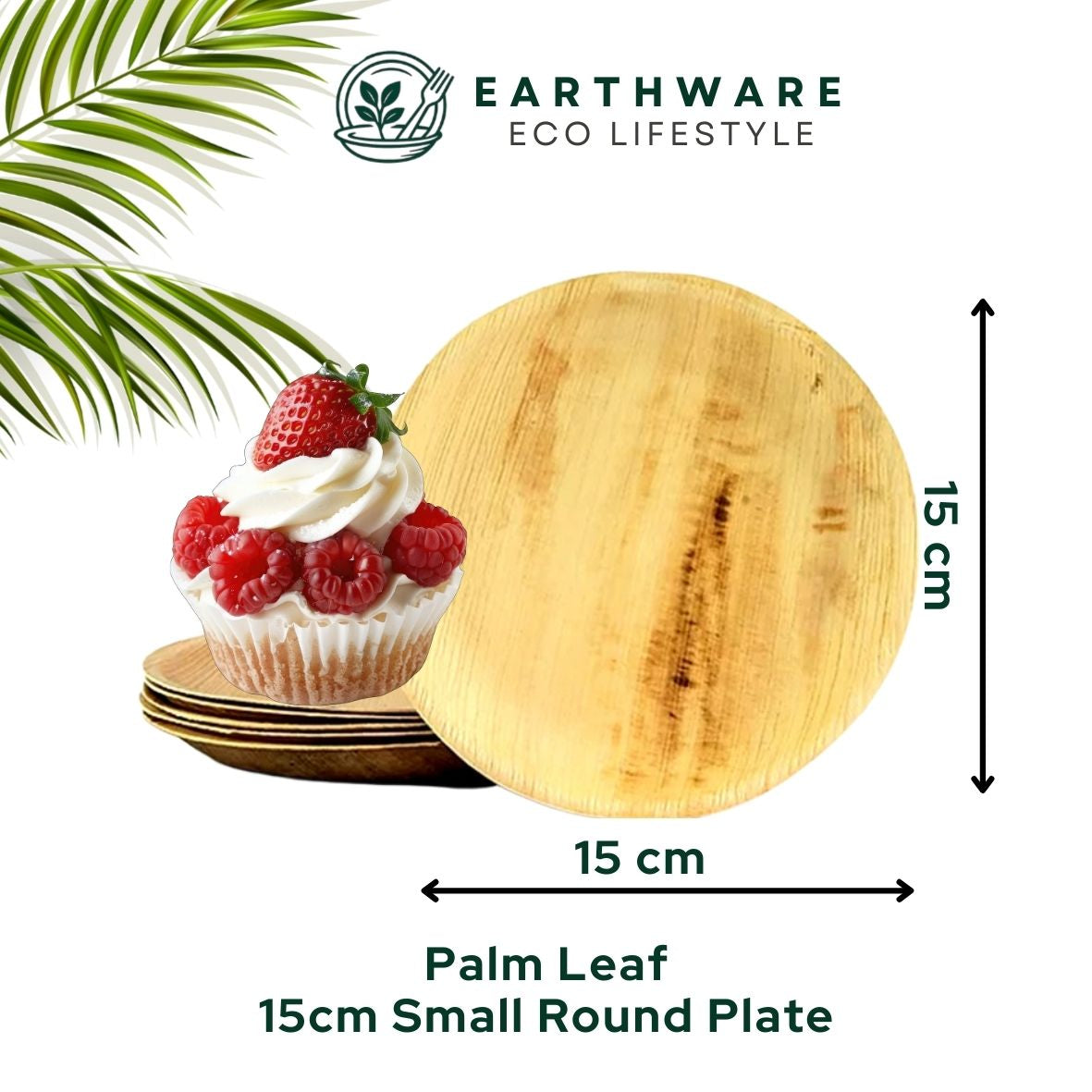 15cm Palm Leaf Round Plate