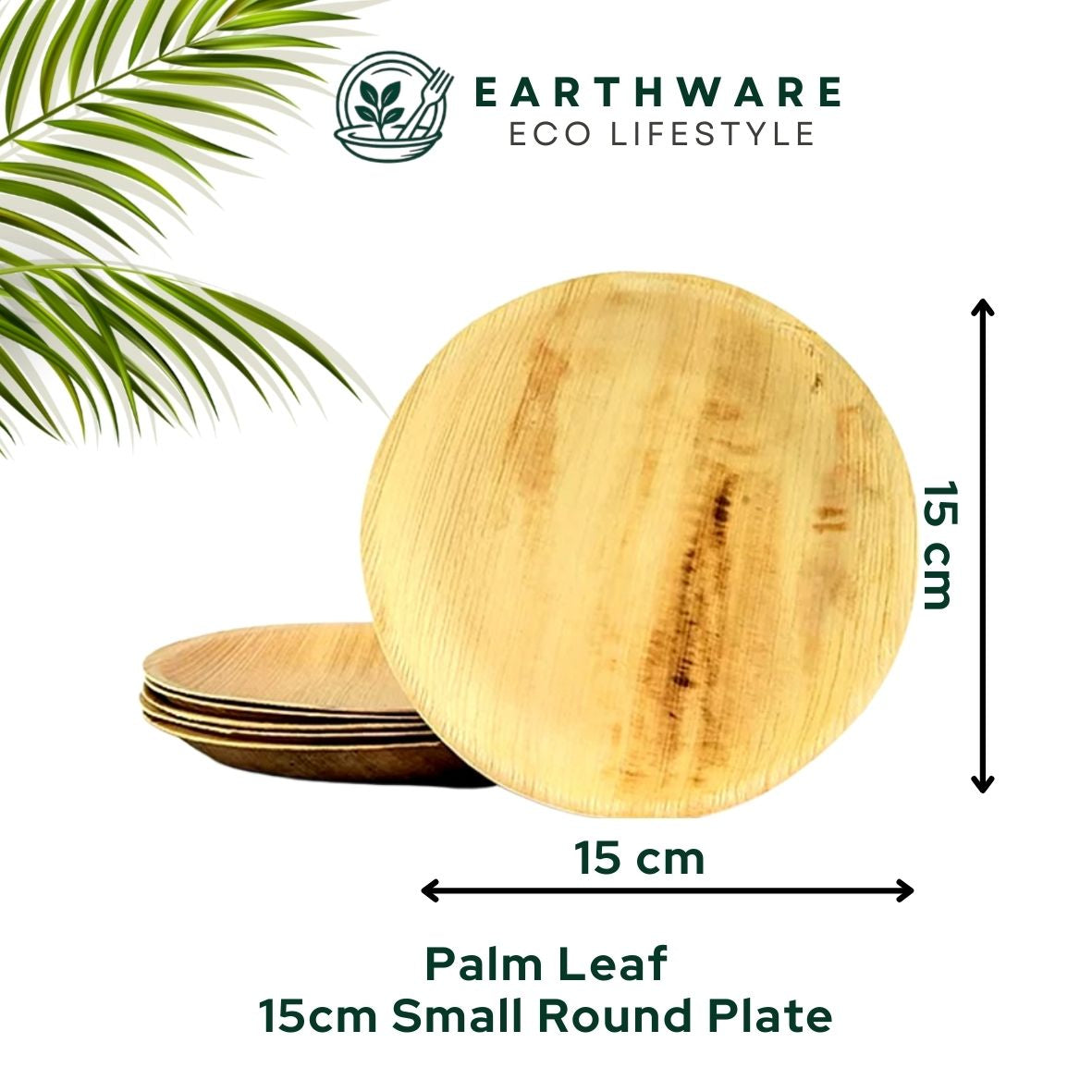15cm Palm Leaf Round Plate