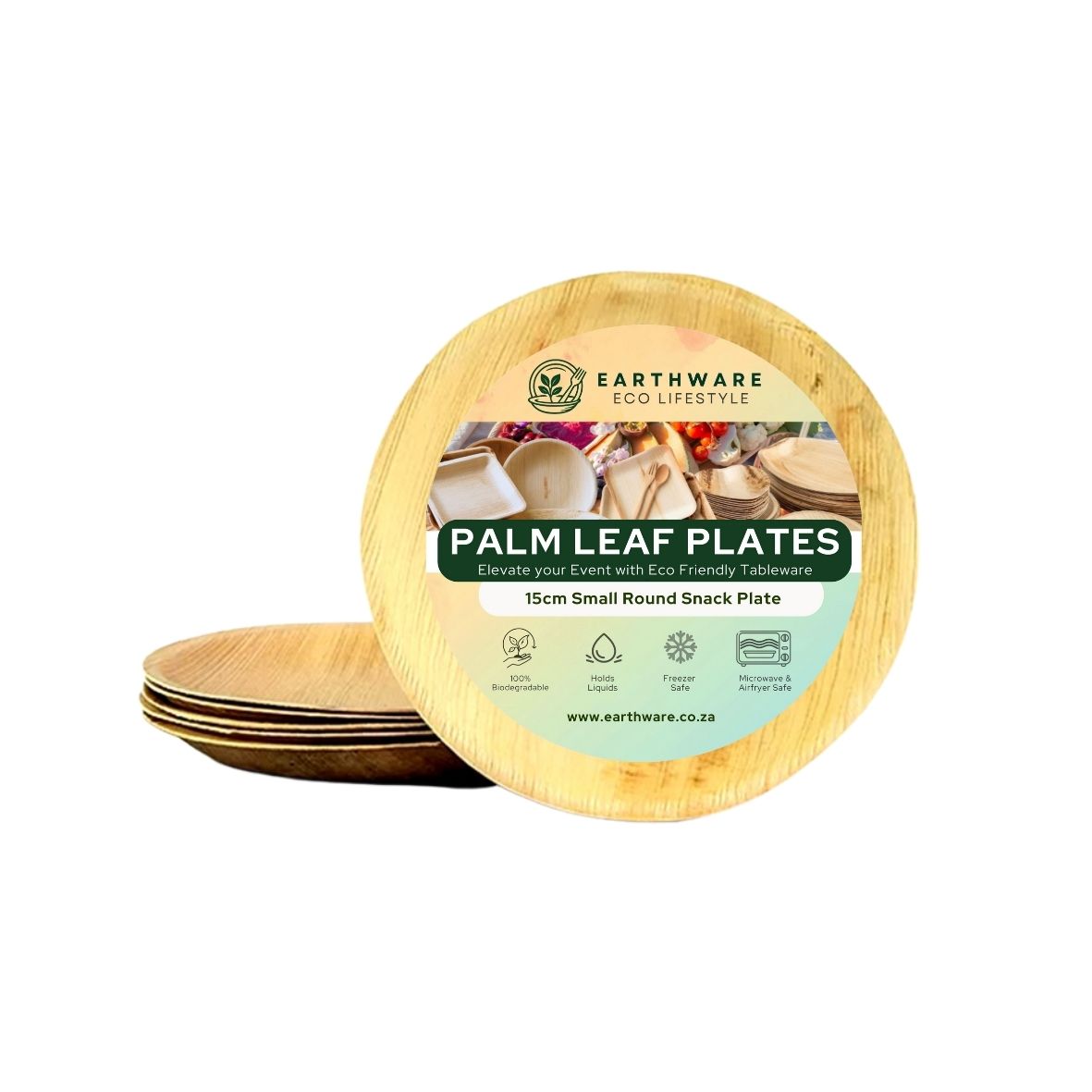 15cm Palm Leaf Round Plate