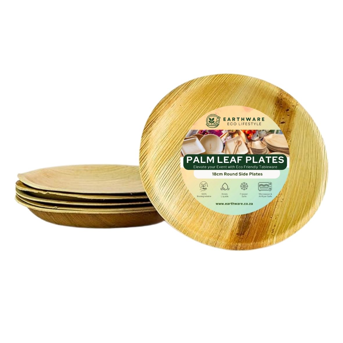 18cm Palm Leaf Round Side Plates