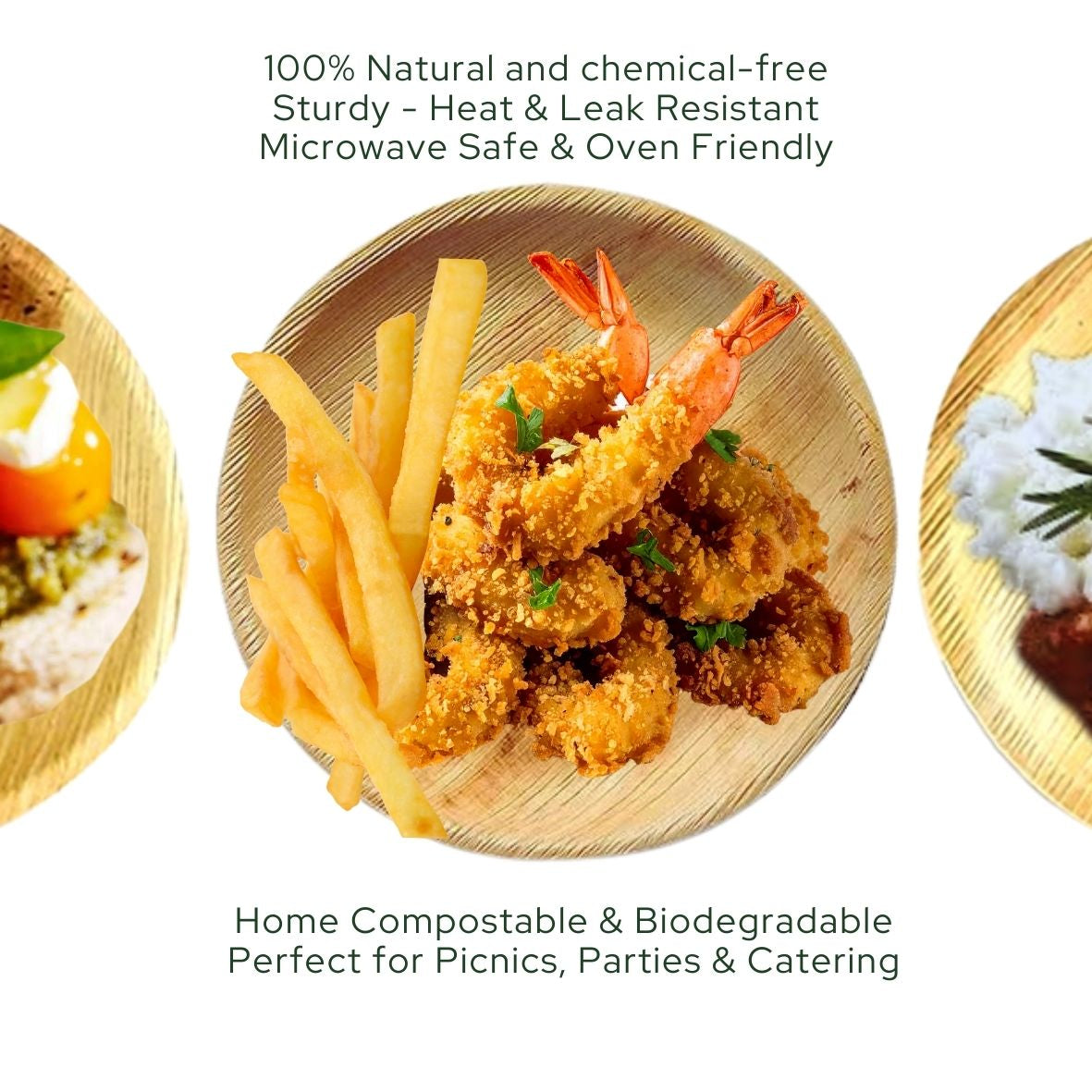 18cm Palm Leaf Round Side Plates