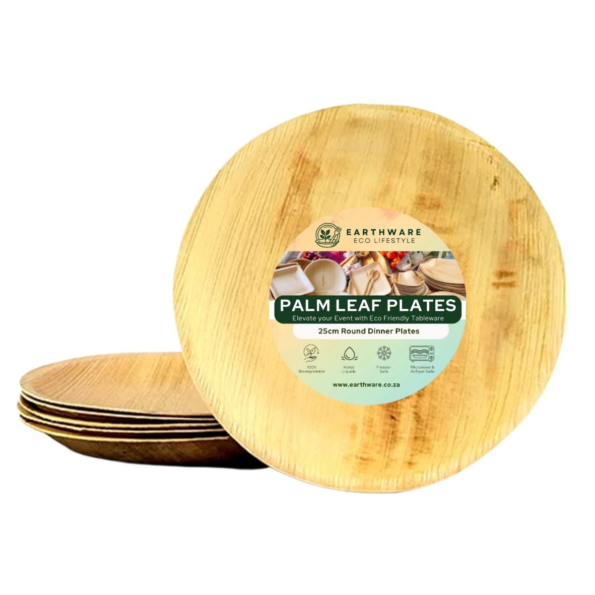 20cm Palm Leaf Round Plates