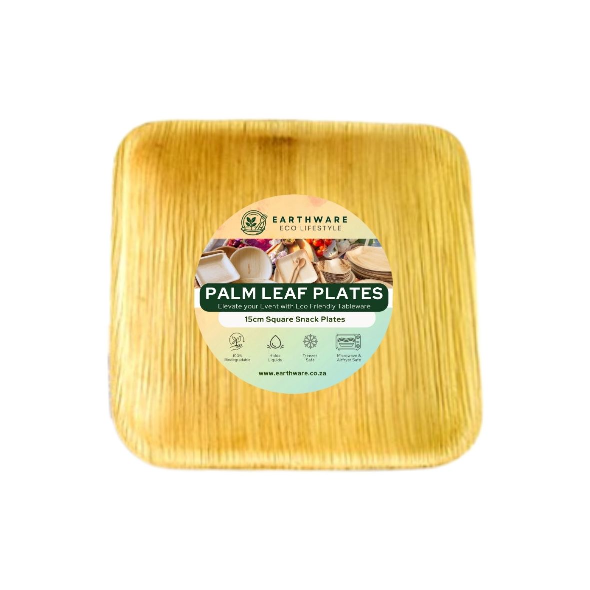 20cm Palm Leaf Square Side Plates