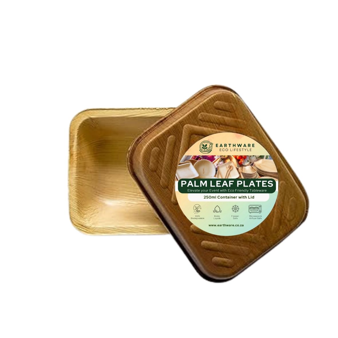 Palm Leaf Containers with Lids 250ml