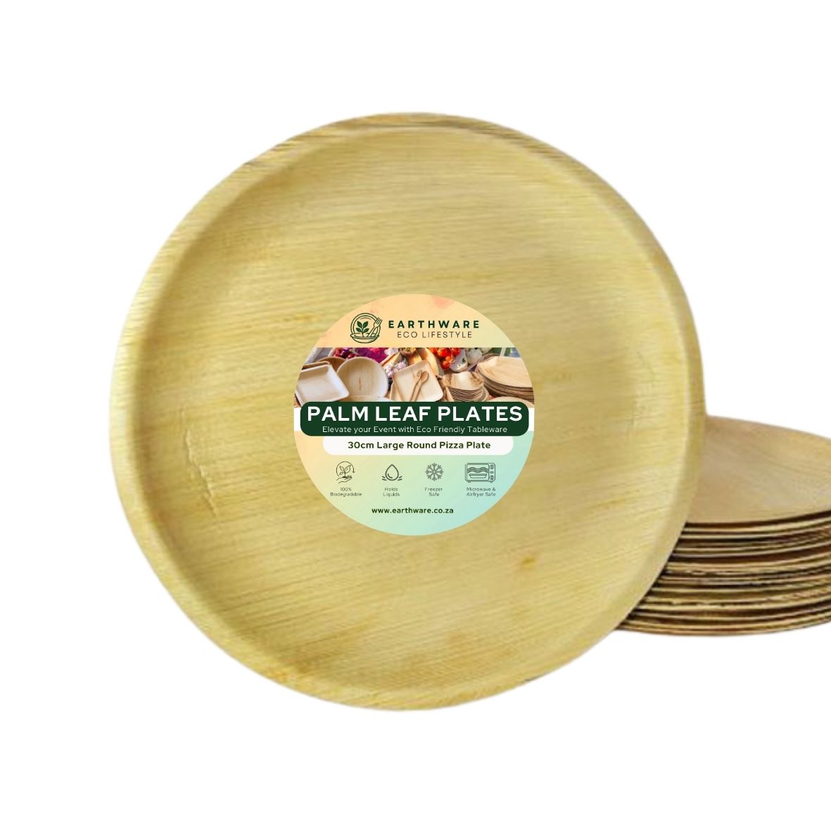 30cm Palm Leaf Round Pizza Plates