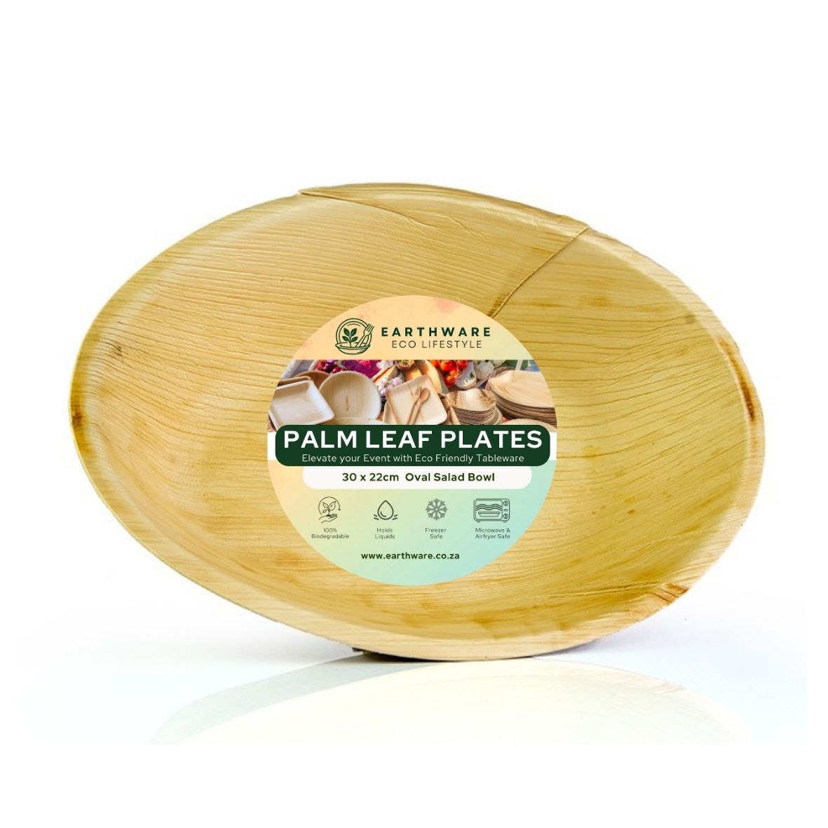 30cm Palm Leaf Salad Bowl 30 x 22cm