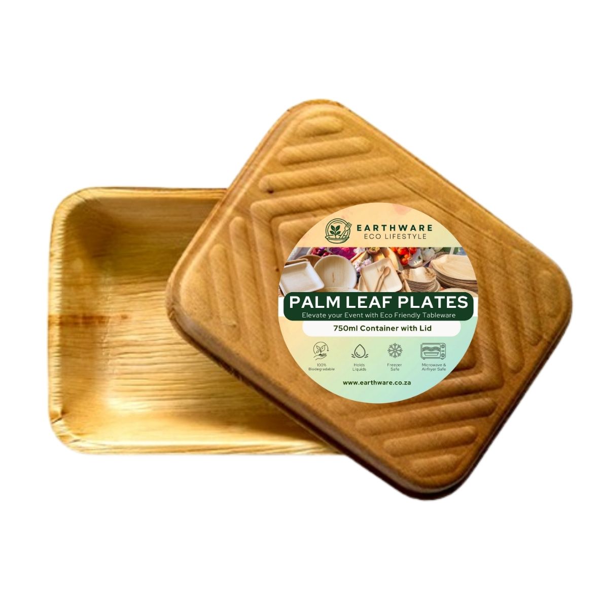 Palm Leaf Containers with Lids  750ml