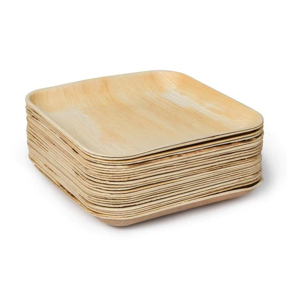 15cm Palm Leaf Square Snack Plates