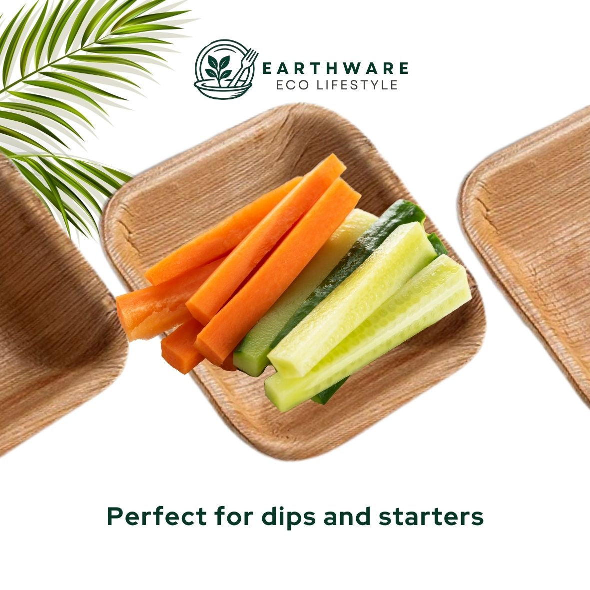 10cm Palm Leaf Square Bowls