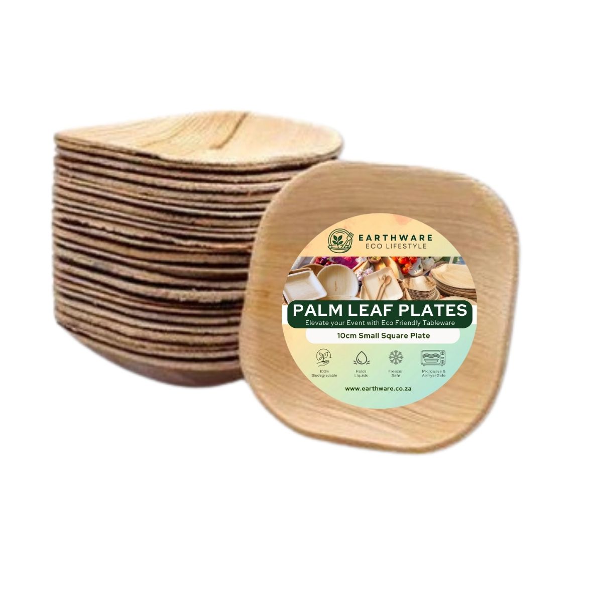 10cm Palm Leaf Square Small Plates