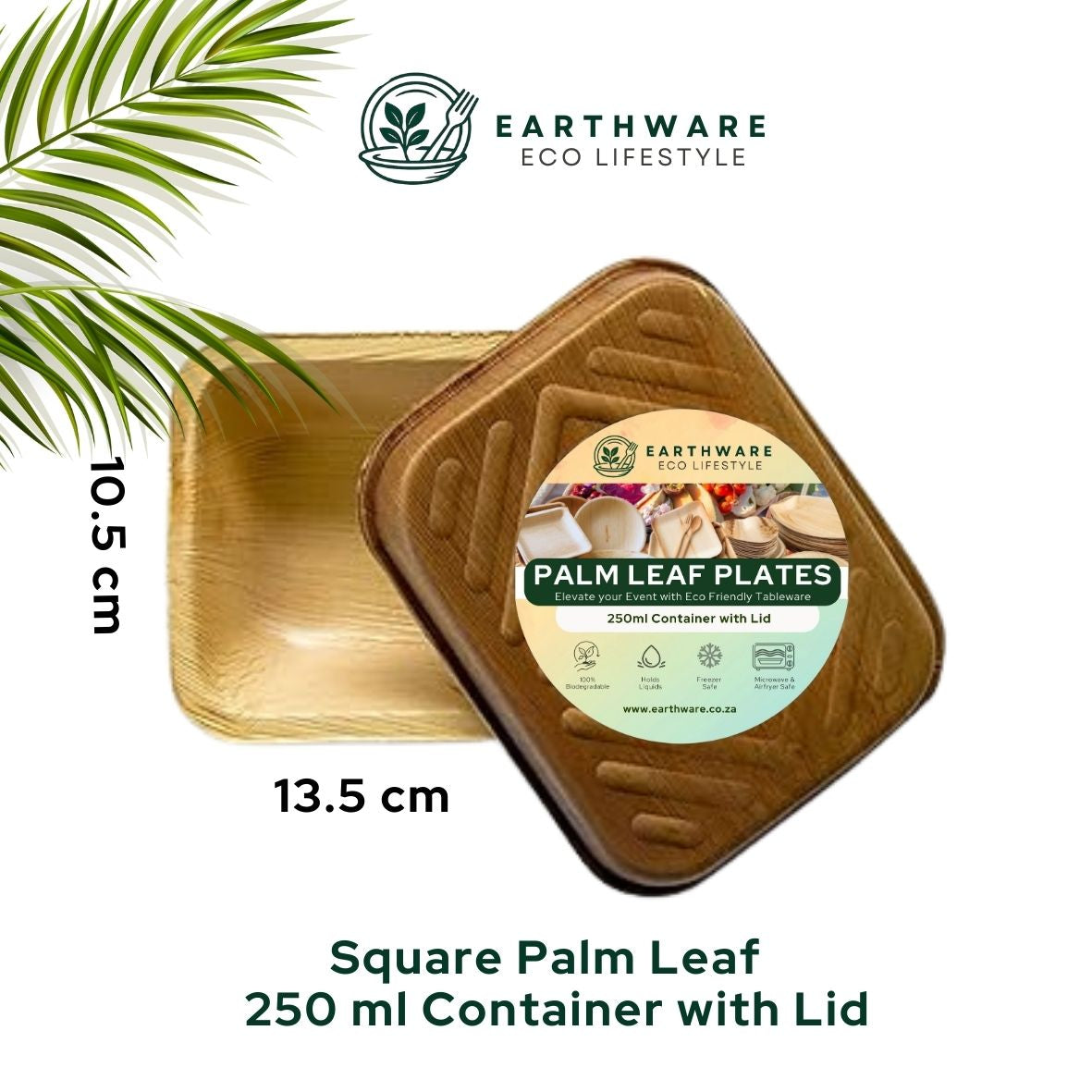Palm Leaf Containers with Lids 250ml