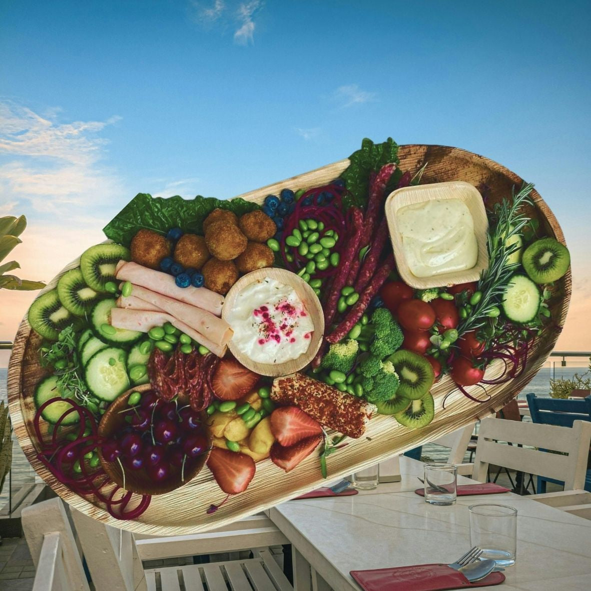 56 x 30cm Palm Leaf Large Oval Platters